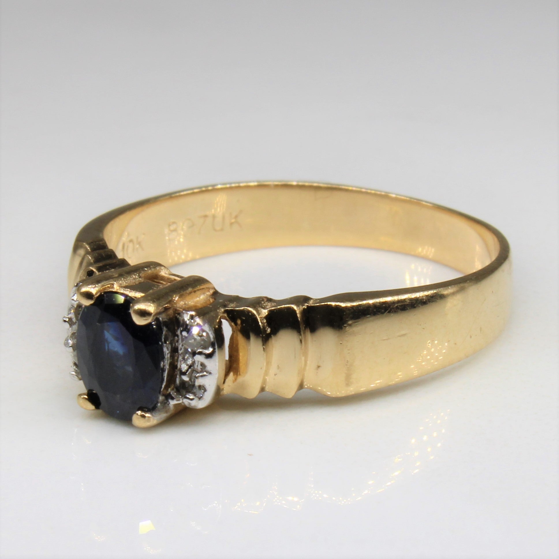 Oval Sapphire & Diamond Ring | 0.40ct, 0.02ctw | SZ 6.25 |