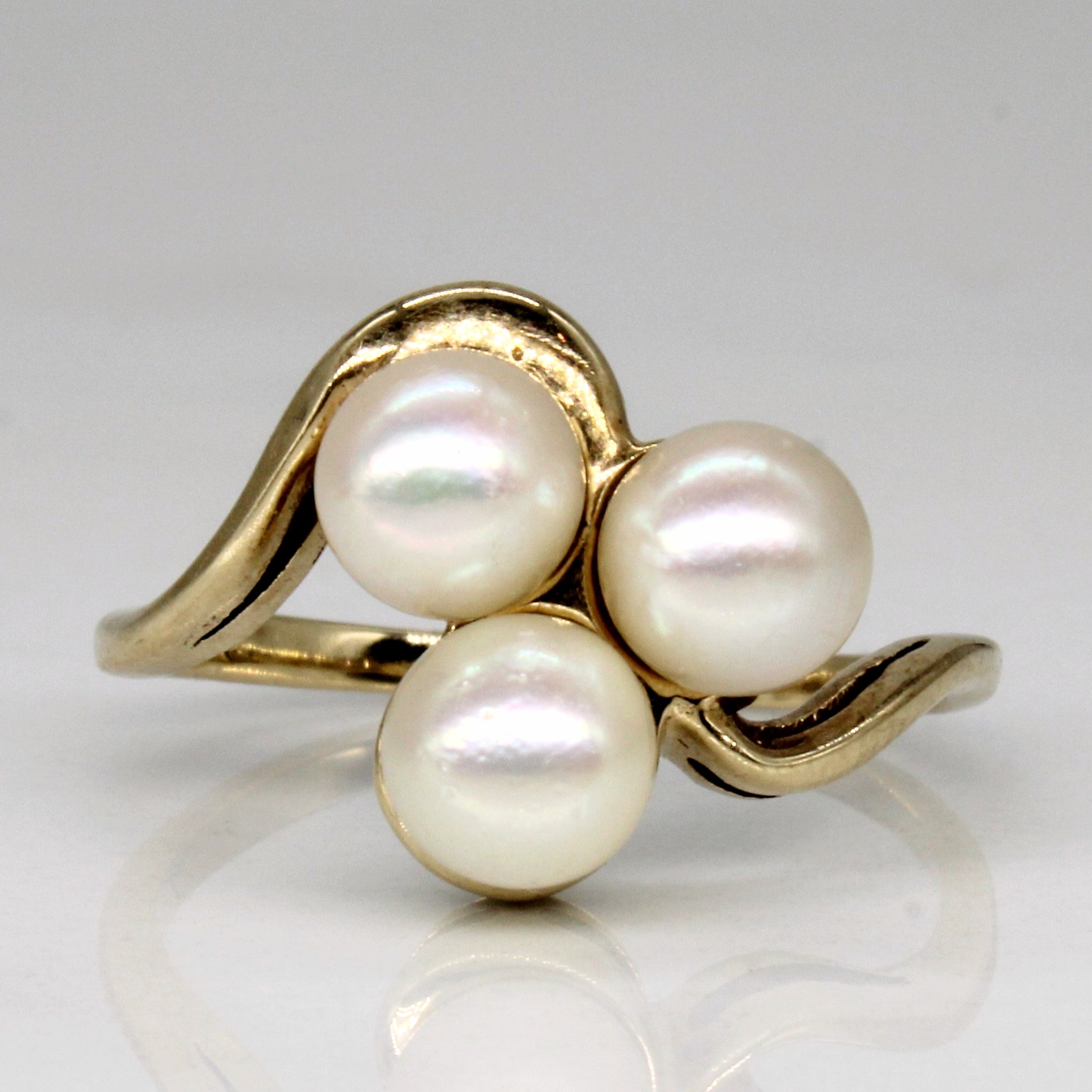 Three Stone Pearl Cluster Ring | SZ 6.75 |