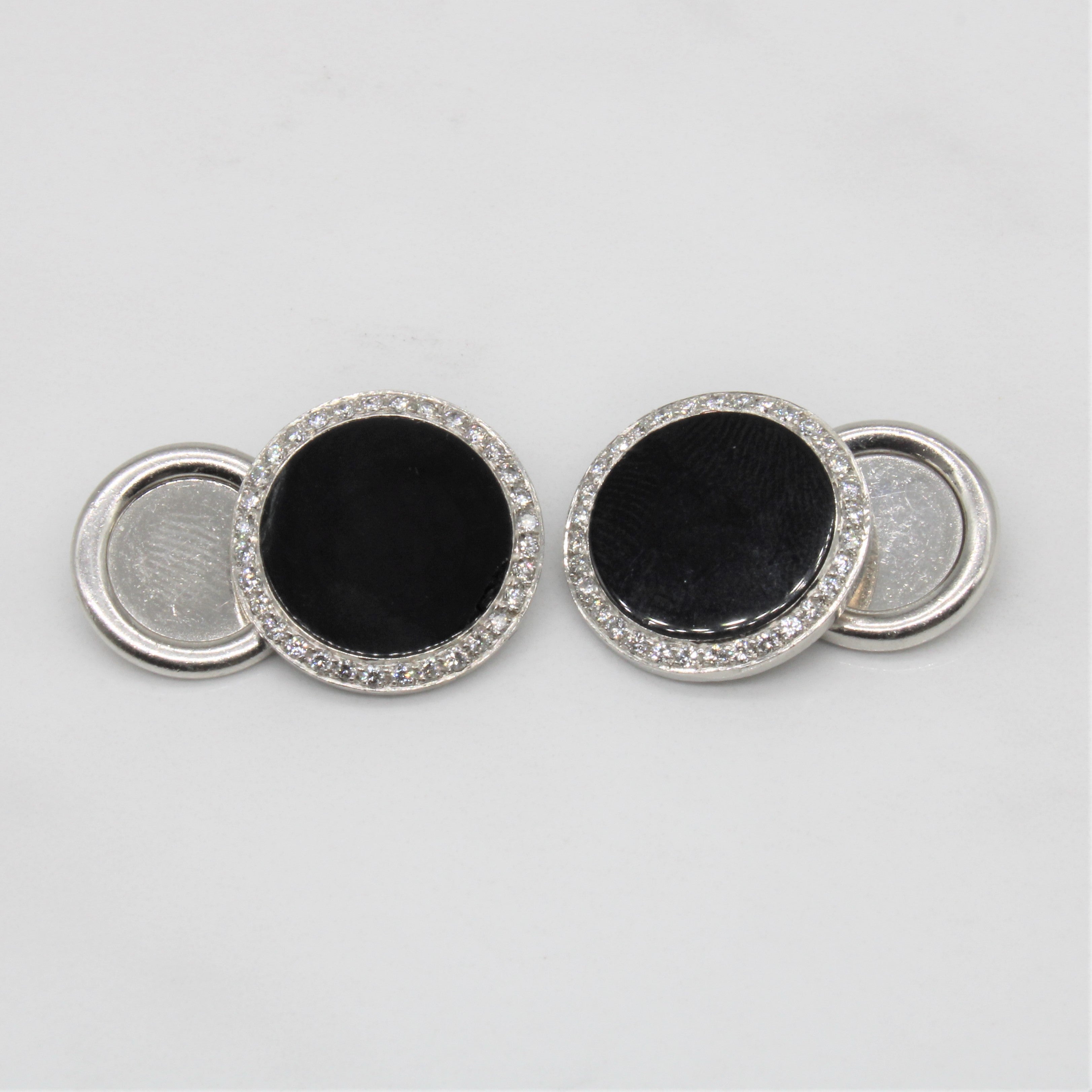 Black Onyx & Diamond Cufflinks | 0.50ctw |