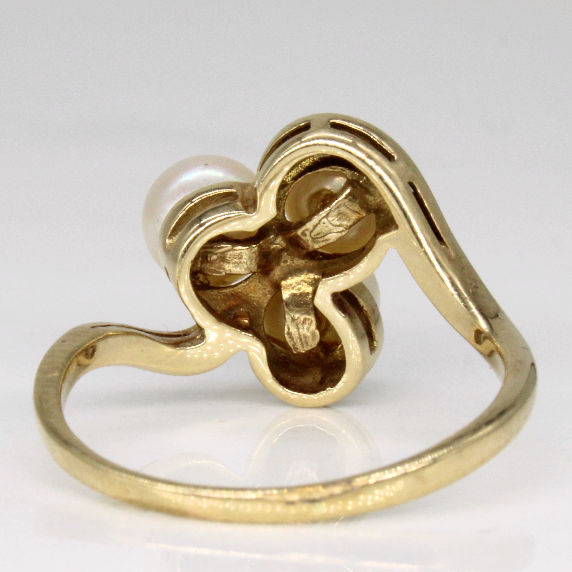 Three Stone Pearl Cluster Ring | SZ 6.75 |