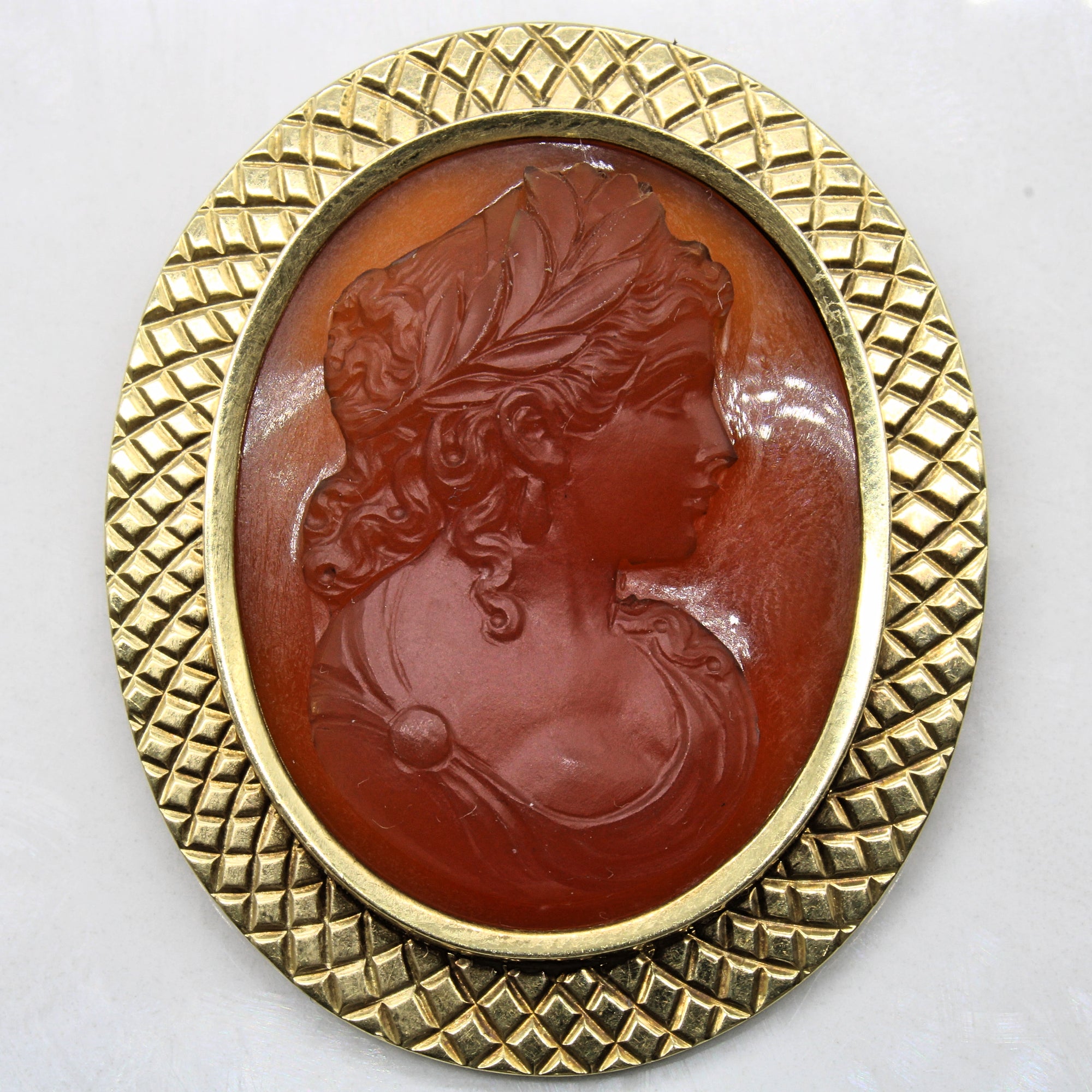 Carnelian Agate Carved Portrait Pendant & Brooch | 40.00ct |