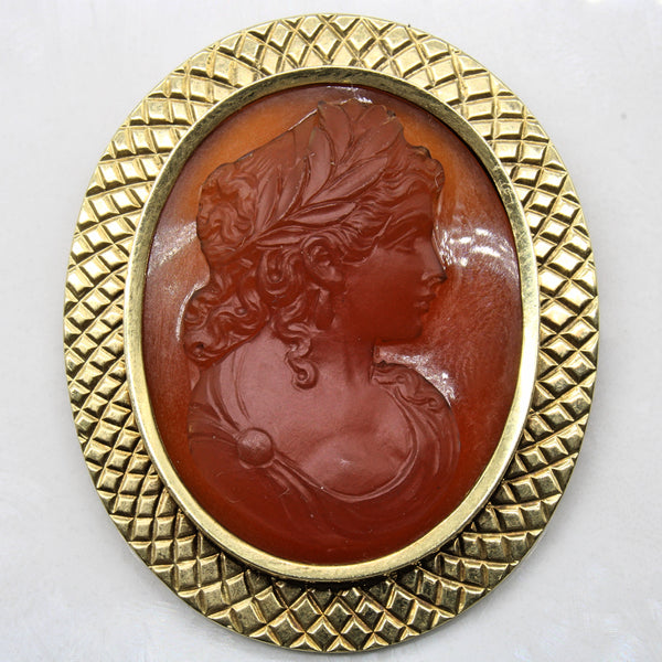 Carnelian Agate Carved Portrait Pendant & Brooch | 40.00ct |