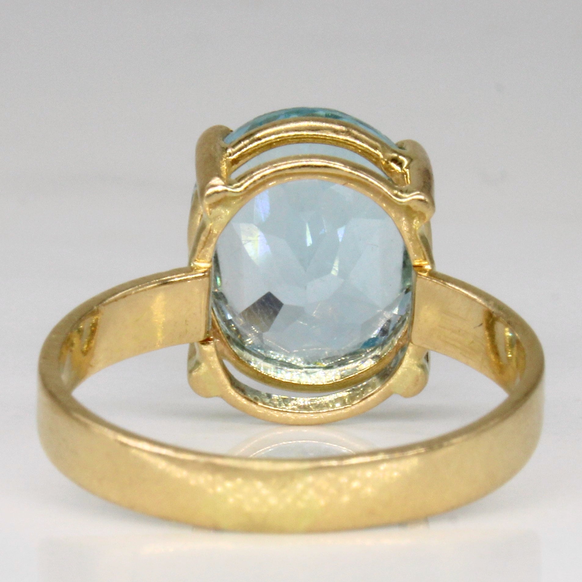 Oval Cut Blue Topaz Cocktail Ring | 5.40ct | SZ 6.75 |