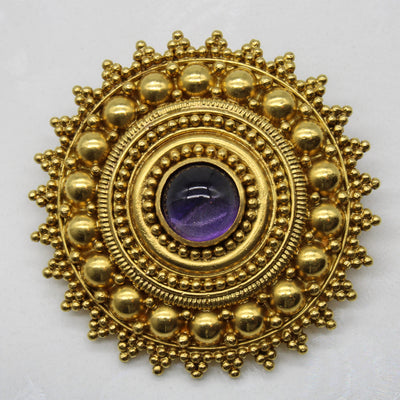 Amethyst Medallion Brooch | 0.90ct |