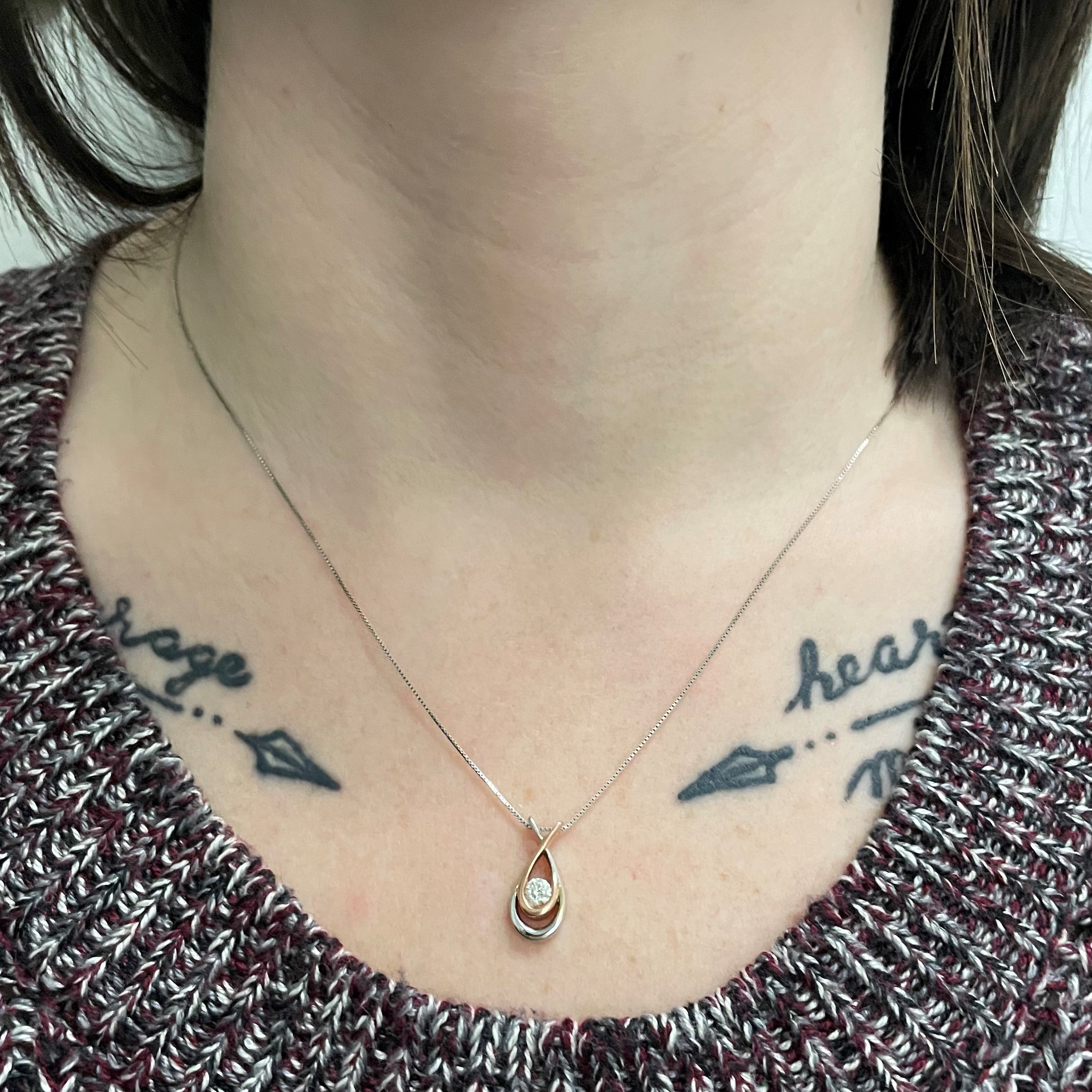 Tear Drop Diamond Necklace | 0.26ct | 18" |