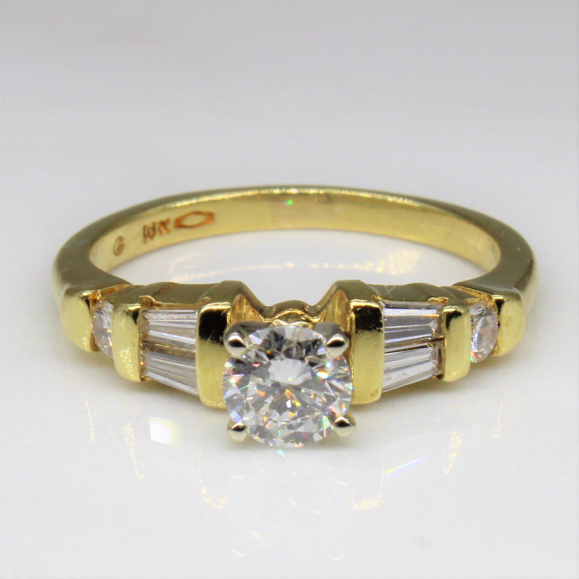 Baguette Side Stone Engagement Ring | 0.35ct, 0.30ctw | SZ 4.5 |