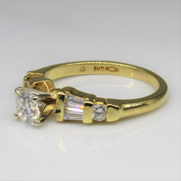 Baguette Side Stone Engagement Ring | 0.35ct, 0.30ctw | SZ 4.5 |