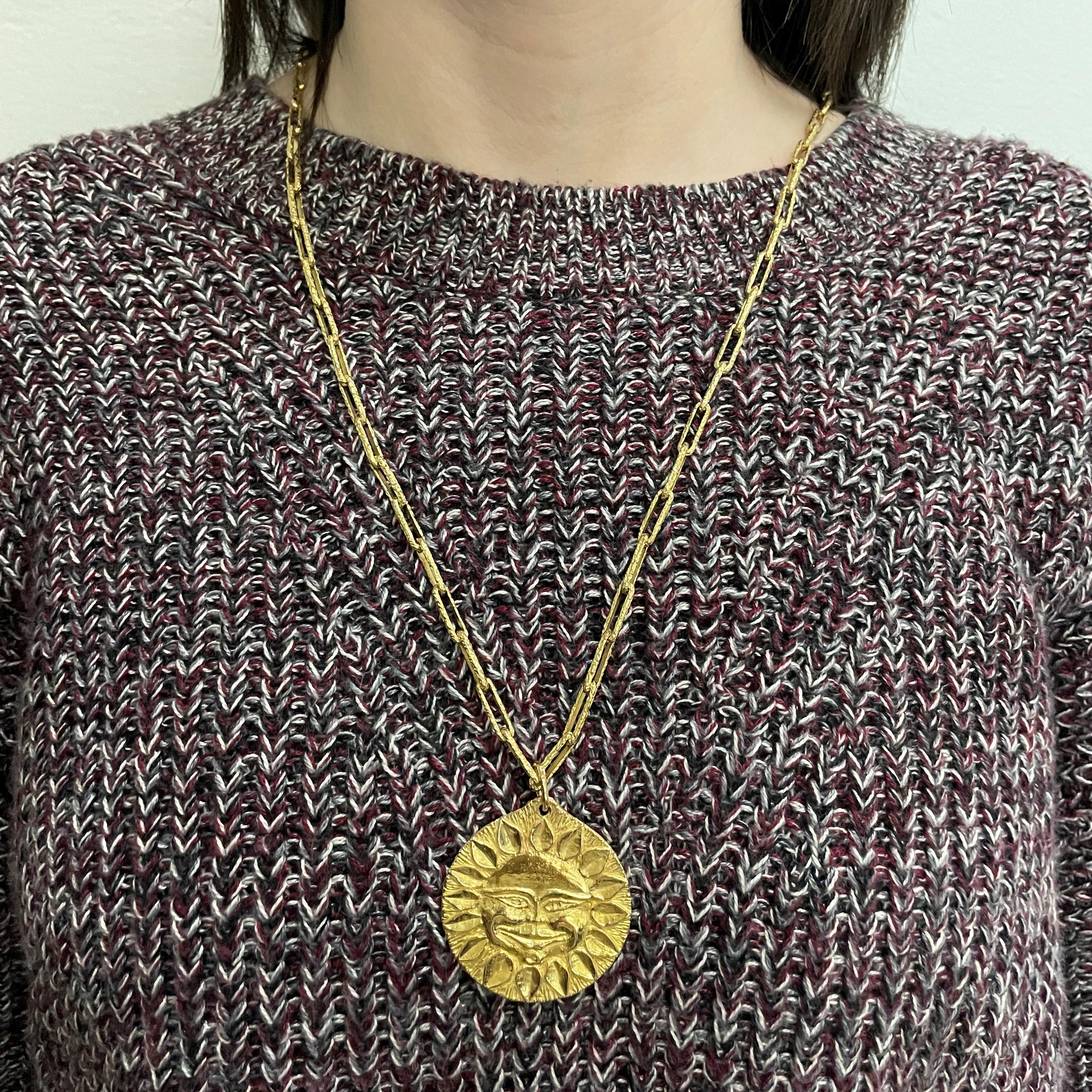 Cavelti' Yellow Gold Sun Necklace | 31" |