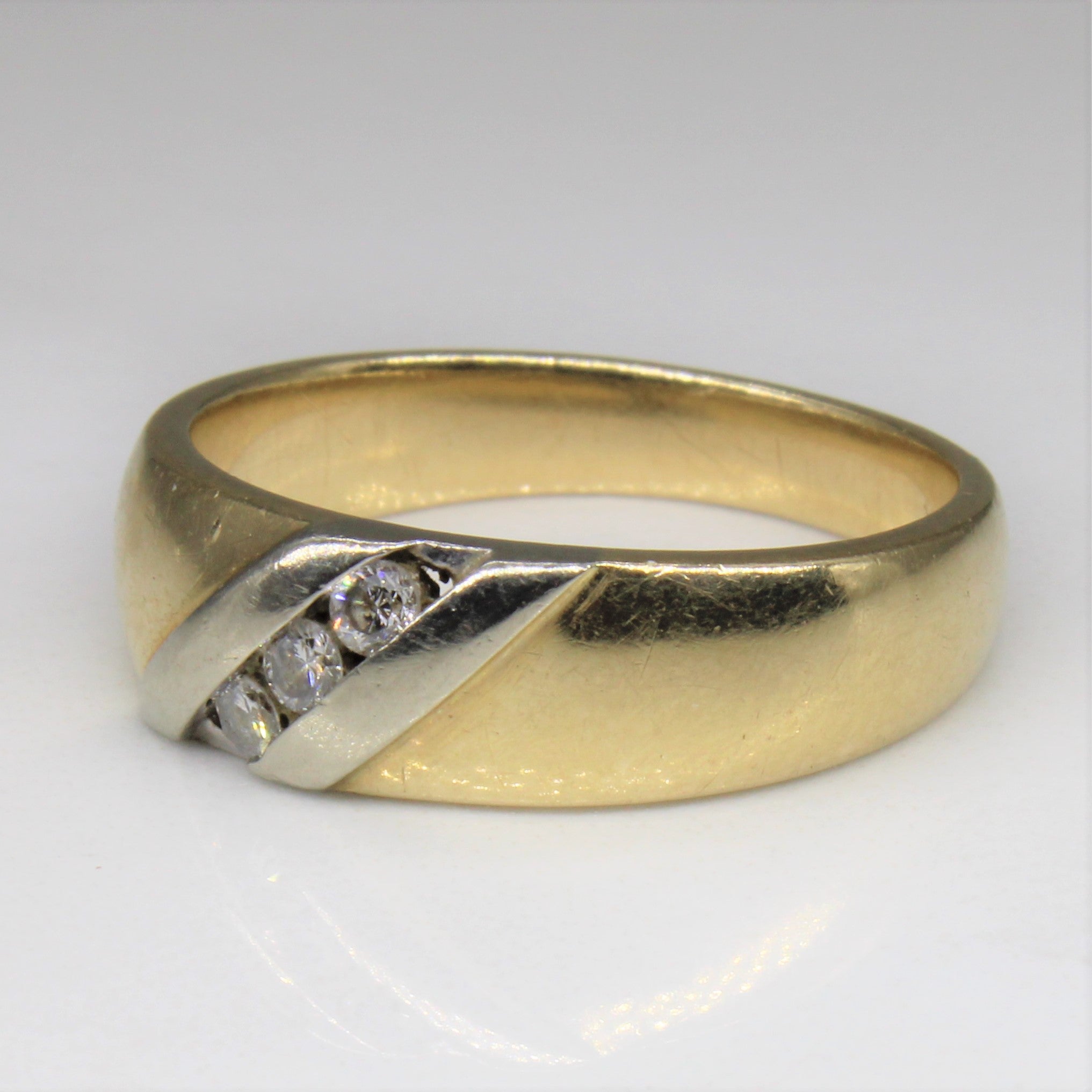 Diagonal Channel Set Diamond Ring | 0.09ctw | SZ 6.25 |