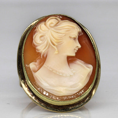 Sea Shell Cameo Cocktail Ring | 9.45ct | SZ 6.5 |