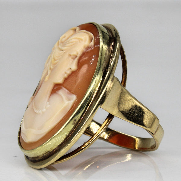 Sea Shell Cameo Cocktail Ring | 9.45ct | SZ 6.5 |