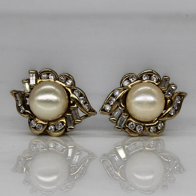 Pearl & Diamond Earrings | 0.80ctw |