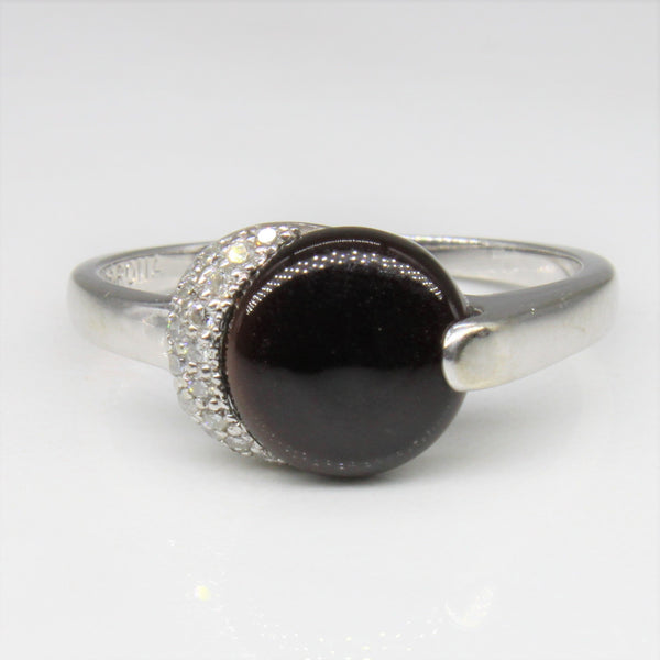 Black Onyx & Diamond Ring | 1.30ct, 0.05ctw | SZ 6.5 |