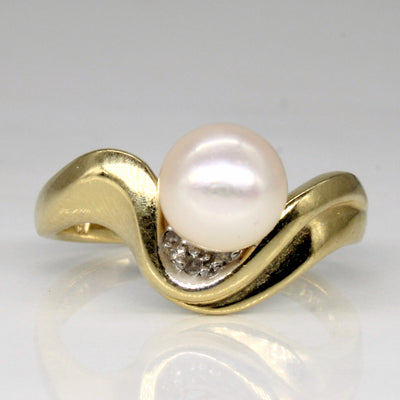 Pearl & Diamond Ring | 0.01ctw | SZ 6.5 |