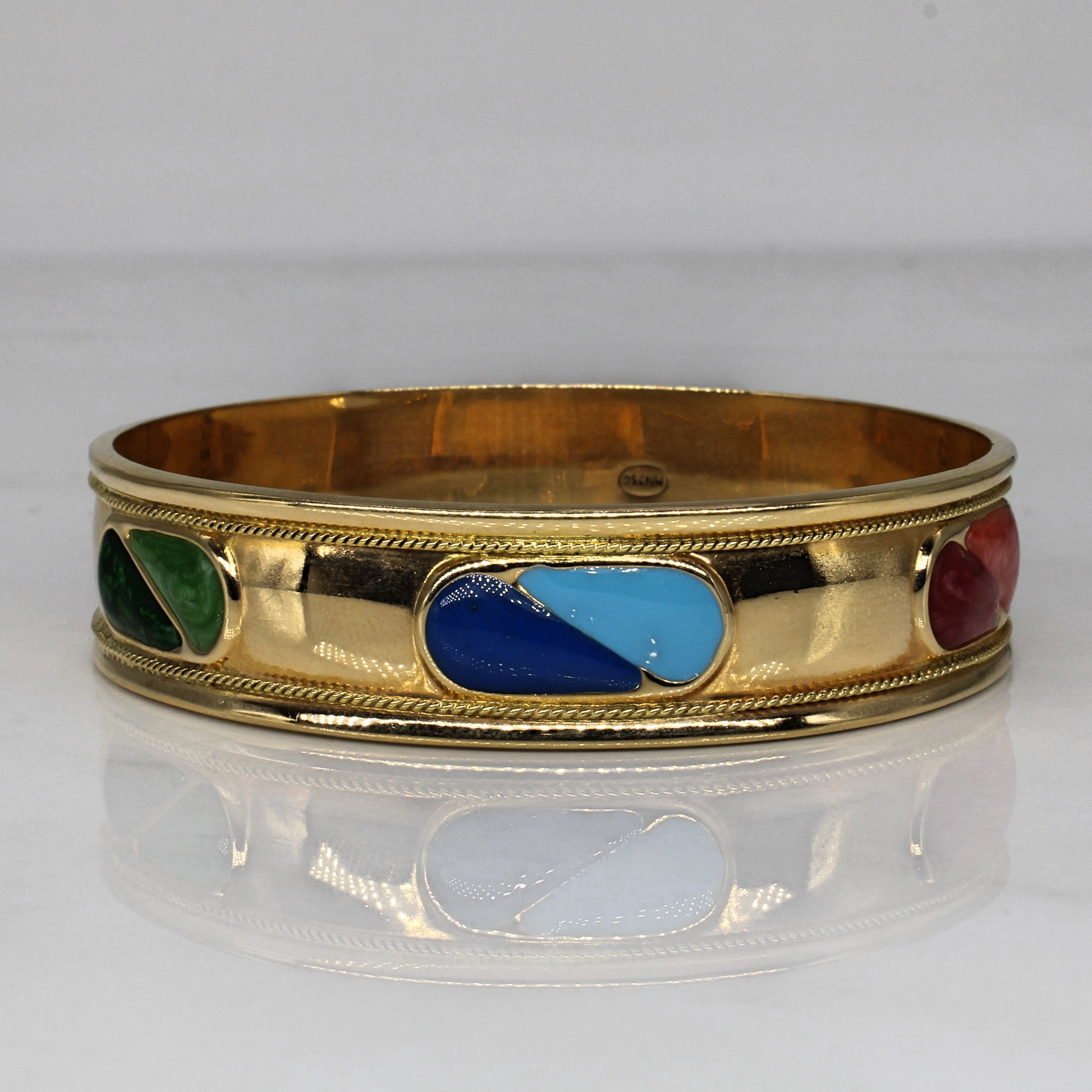 Enamelled Yellow Gold Bangle | 7" |