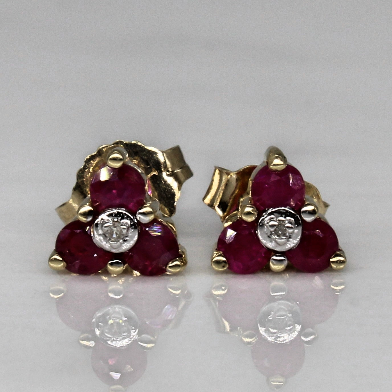 Ruby & Diamond Earrings | 0.27ctw, 0.01ctw |