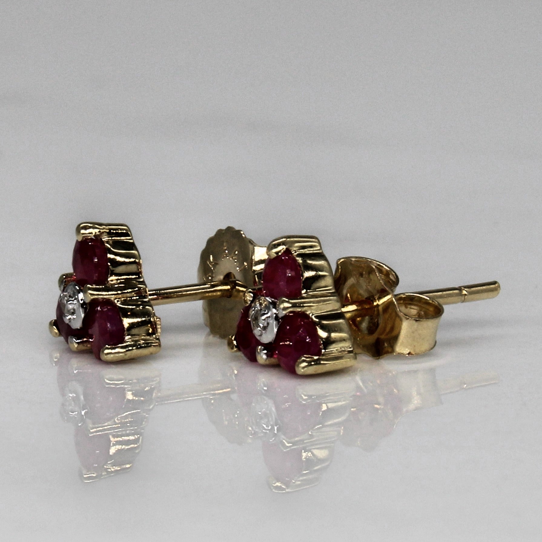 Ruby & Diamond Earrings | 0.27ctw, 0.01ctw |