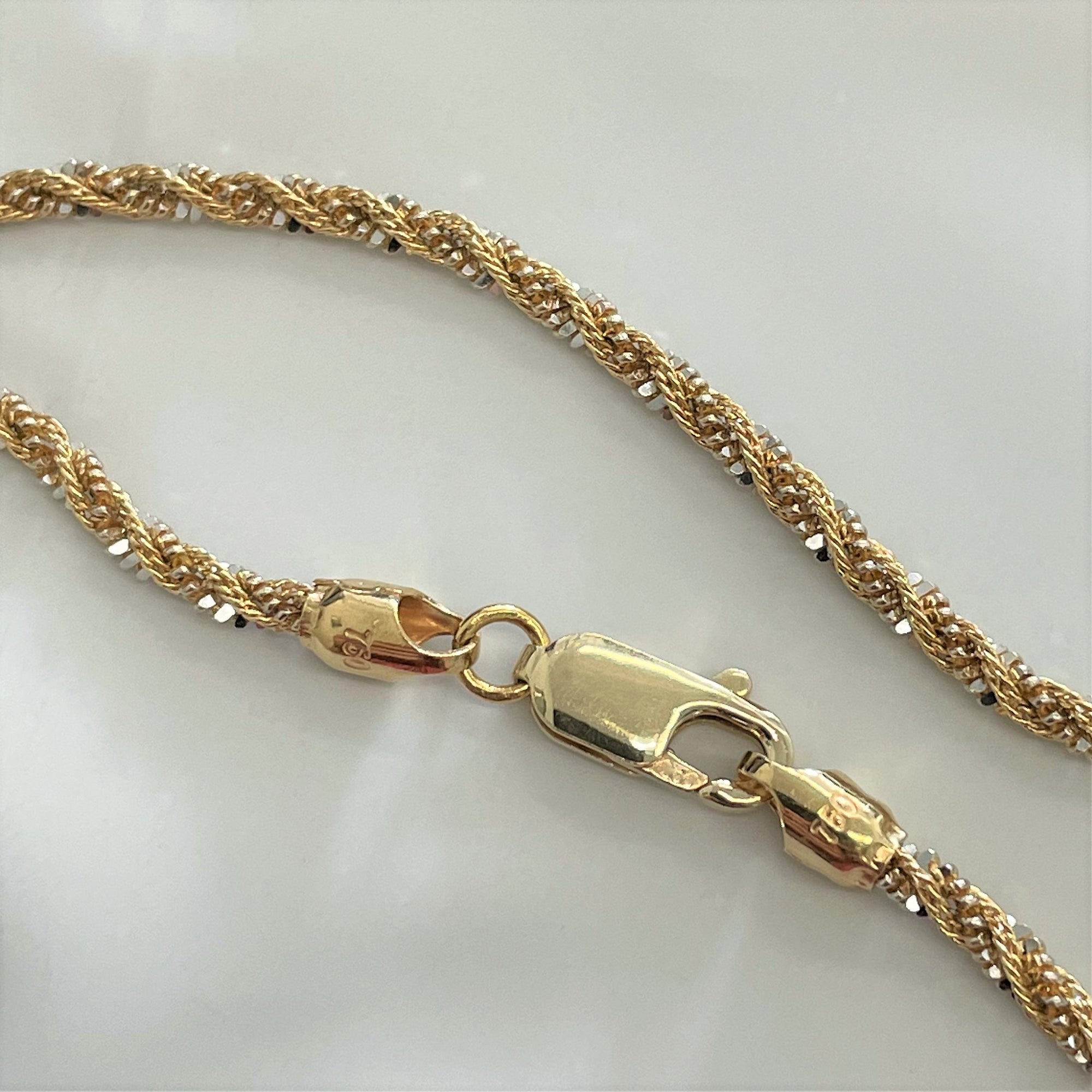 18k Two Tone Gold Rope Chain | 20