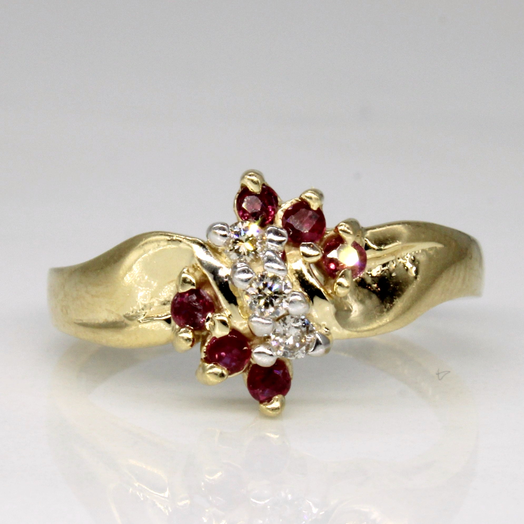 Ruby & Diamond Waterfall Ring | 0.13ctw, 0.06ctw | SZ 6 |