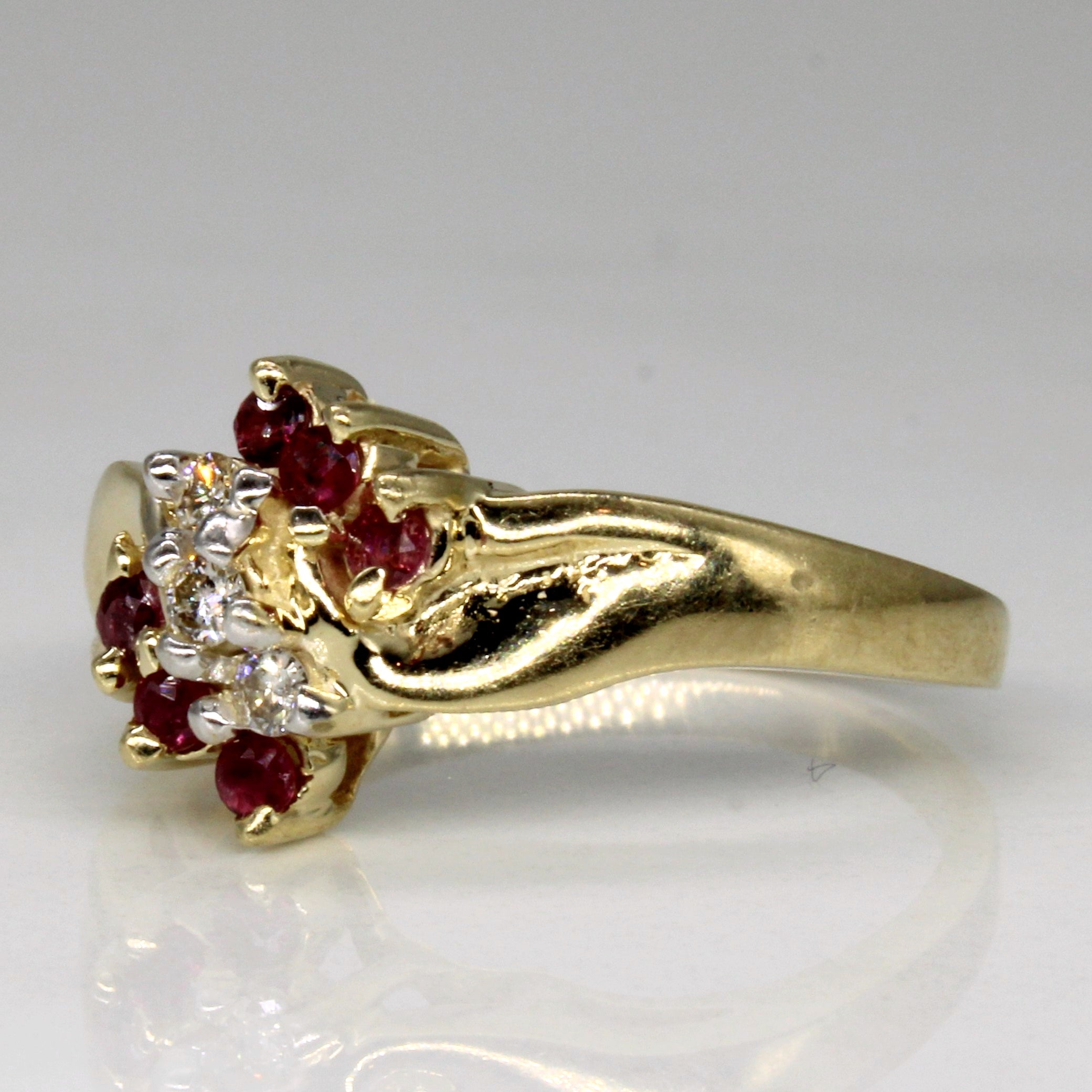 Ruby & Diamond Waterfall Ring | 0.13ctw, 0.06ctw | SZ 6 |