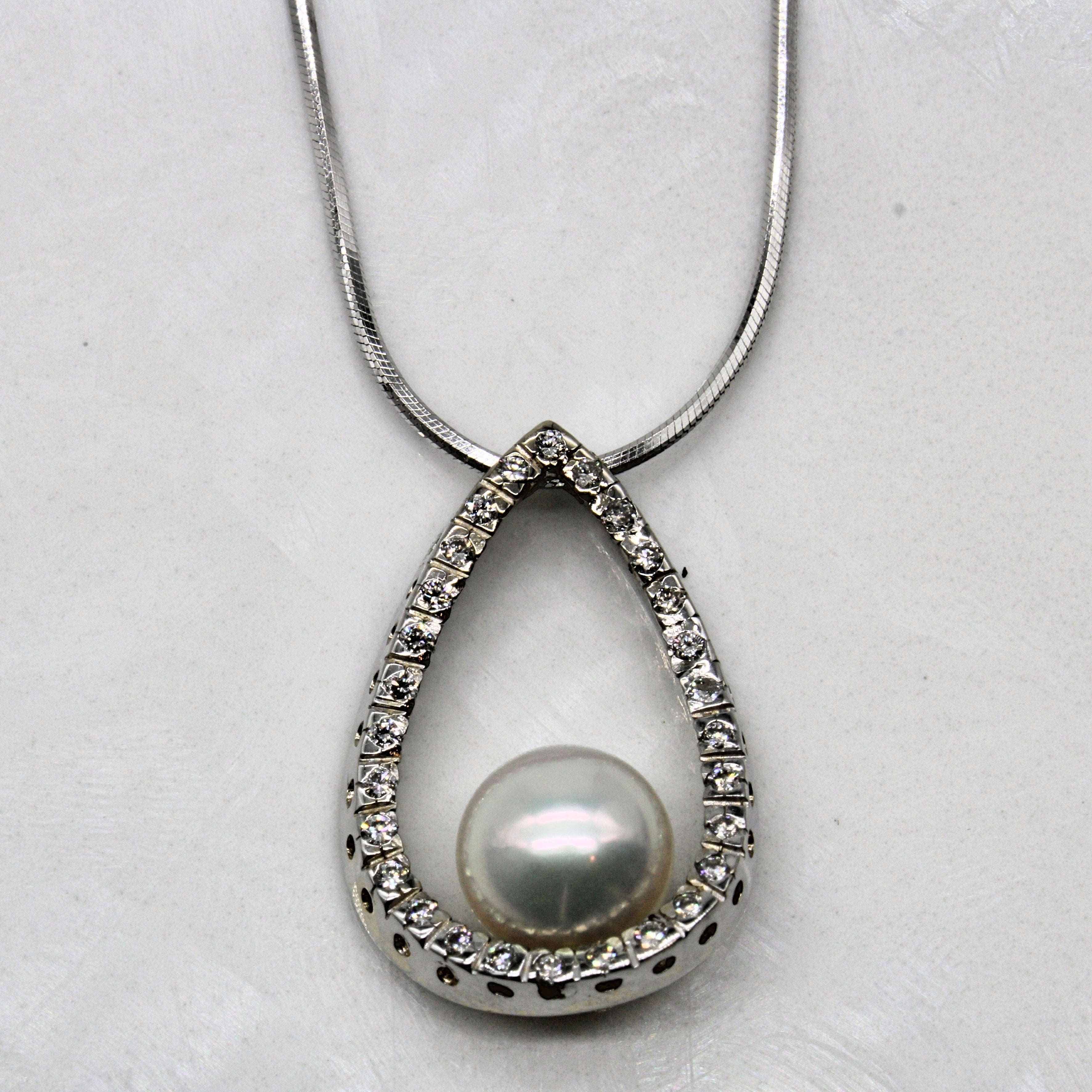 Pearl & Diamond Pendant & Necklace | 0.28ctw | 18" |