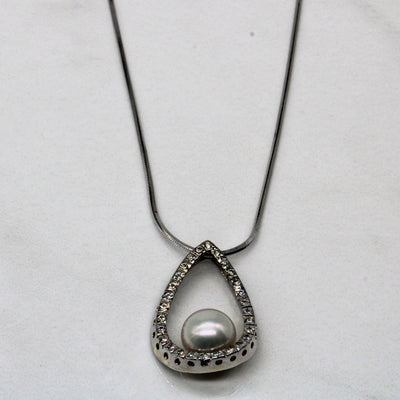 Pearl & Diamond Pendant & Necklace | 0.28ctw | 18