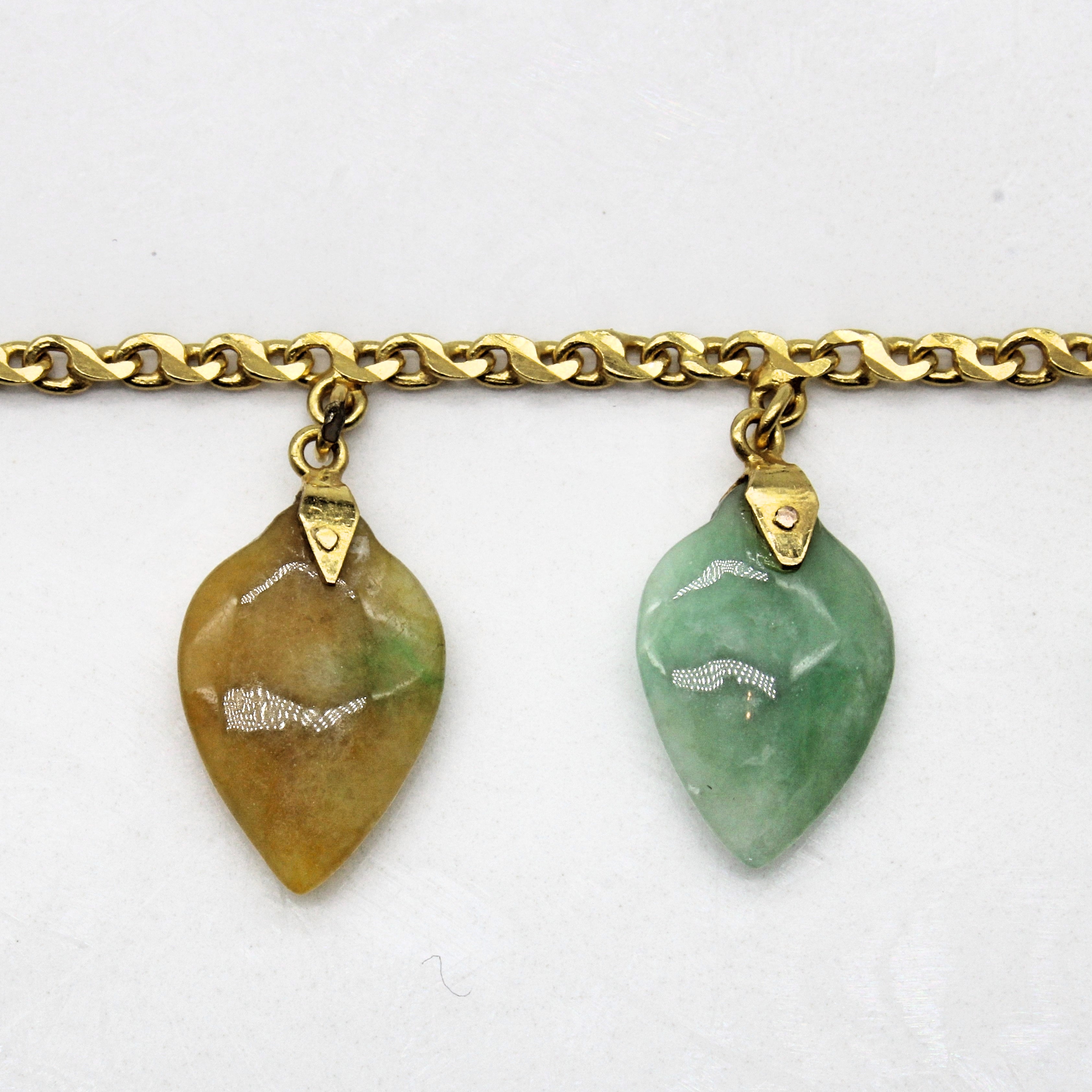 Jadeite Leaf Charm Necklace | 5.85ctw | 16" |