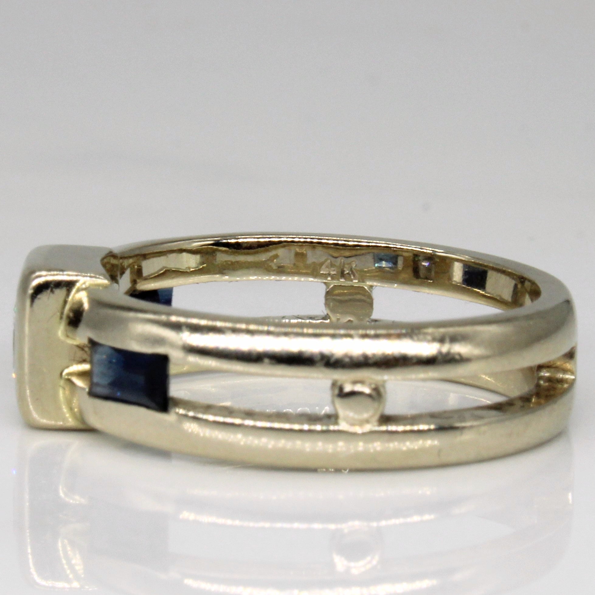 Sapphire & Diamond Wedding Ring Set | 0.46ctw, 0.34ct | SZ 7.5 |