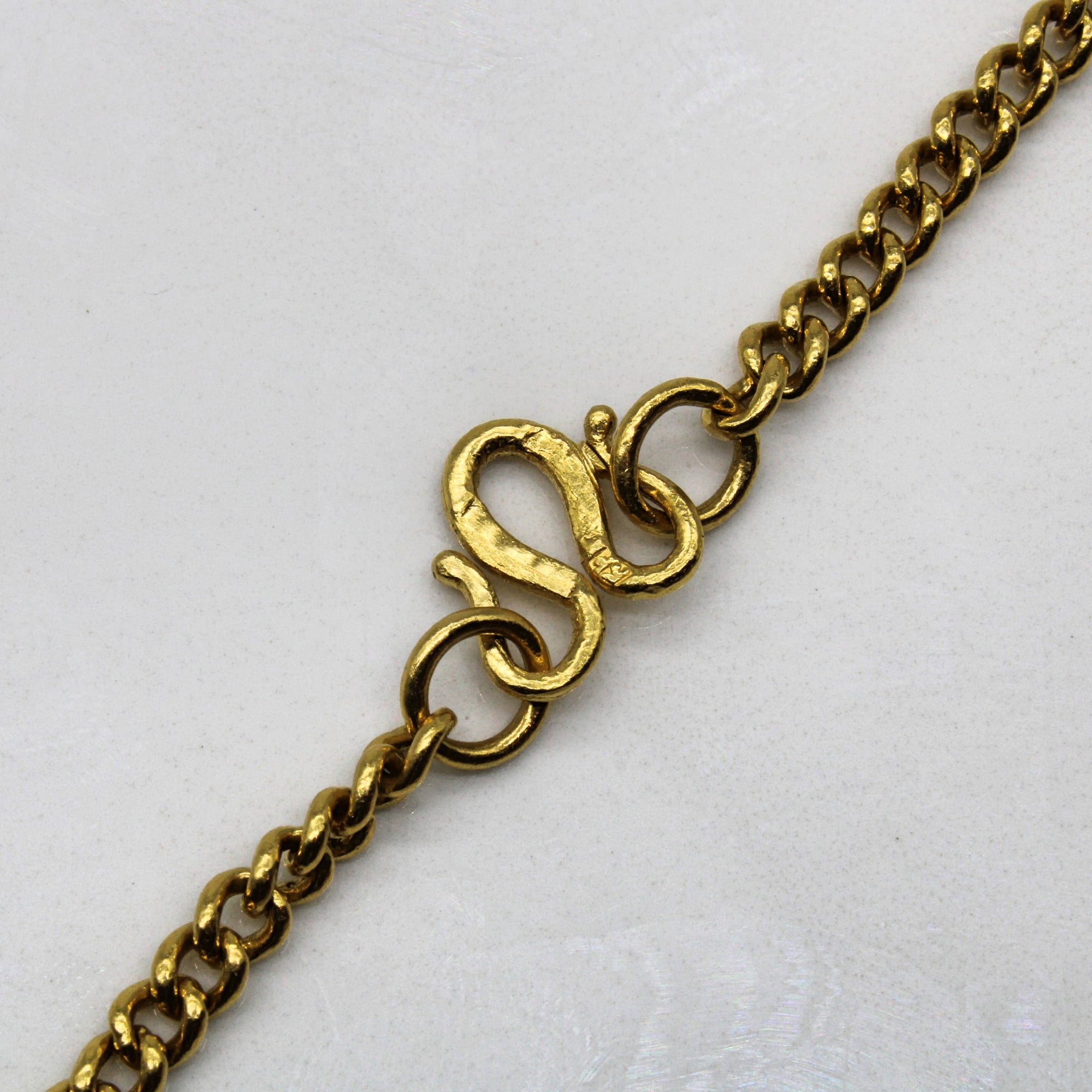 24k Yellow Gold Curb Chain | 22