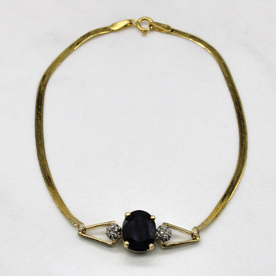 Sapphire & Diamond Herringbone Bracelet | 1.60ct, 0.02ctw | 7