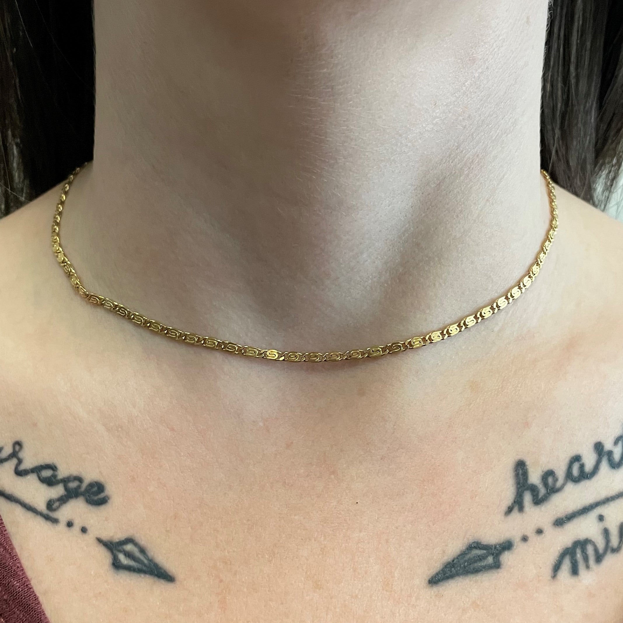 Chaîne en or jaune 18 carats à volutes | 16" | 
