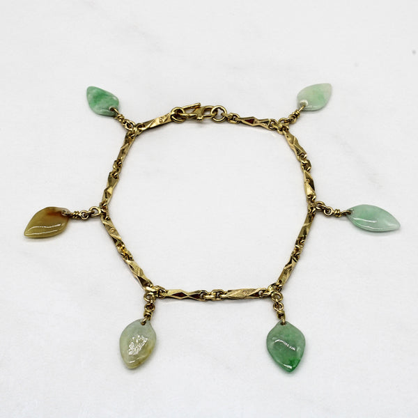 Jadeite Leaf Charm Bracelet | 3.90ctw | 6
