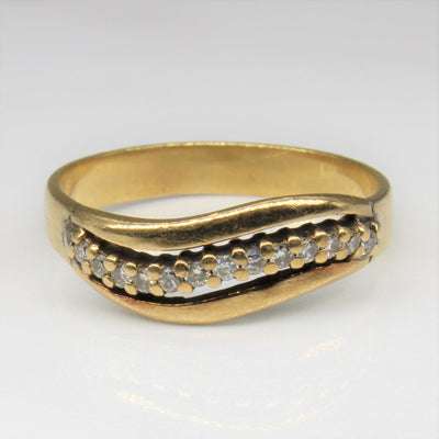 Curved Bar Diamond Ring | 0.13ctw | SZ 7.5 |