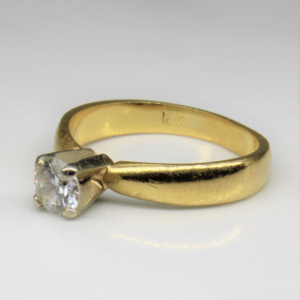 Tapered Solitaire Diamond Ring | 0.37ct | SZ 4 |