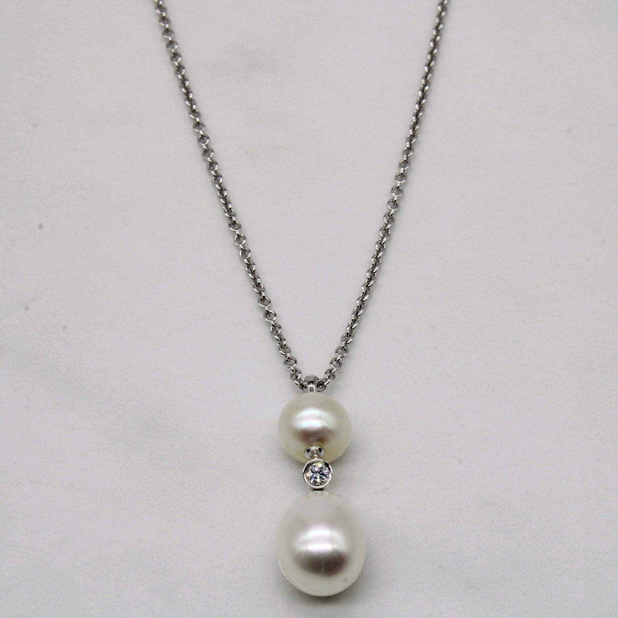 Birks' Diamond & Pearl Earring & Necklace Set | 0.15ctw | 16