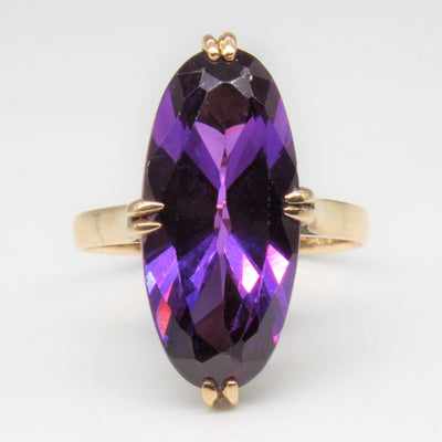 Synthetic Purple Sapphire Cocktail Ring | 7.50ct | SZ 6.75 |