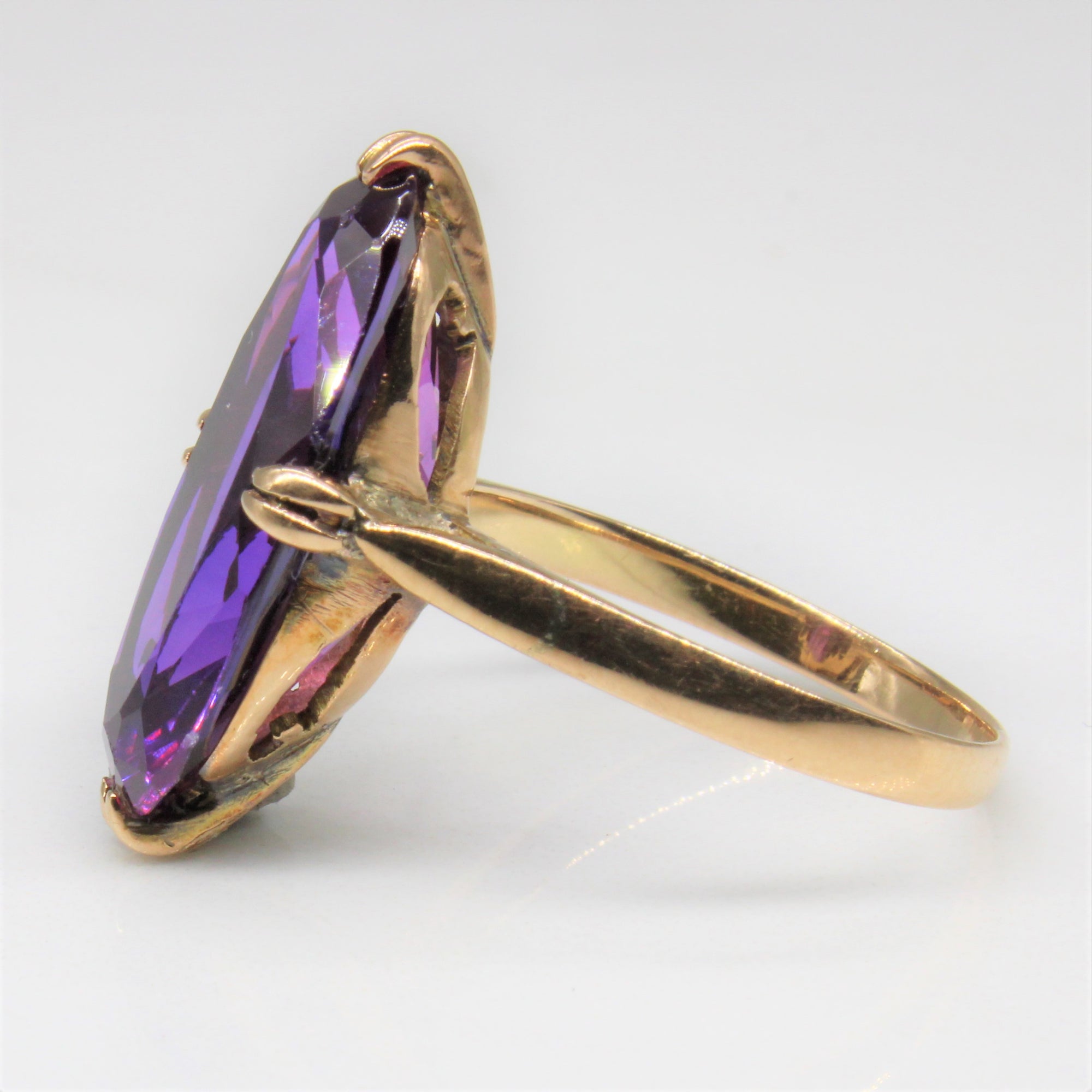 Synthetic Purple Sapphire Cocktail Ring | 7.50ct | SZ 6.75 |