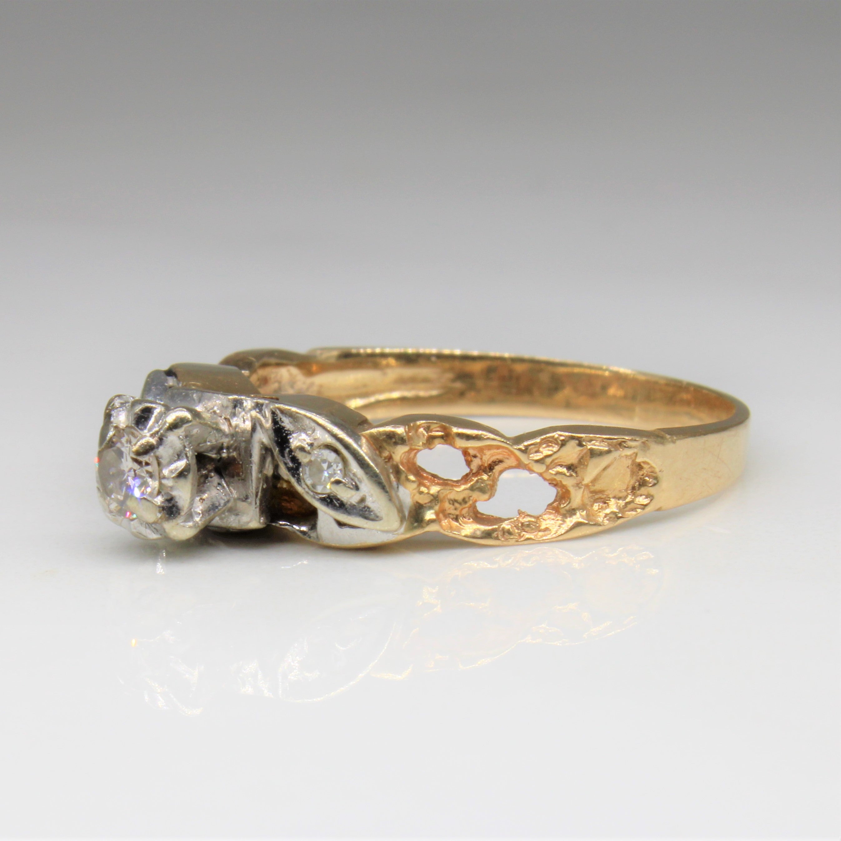 High Set Solitaire Diamond Ring | 0.14ctw | SZ 7.75 |
