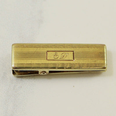 1930s Engraved Initial 'E.D.' Suspenders Clip |