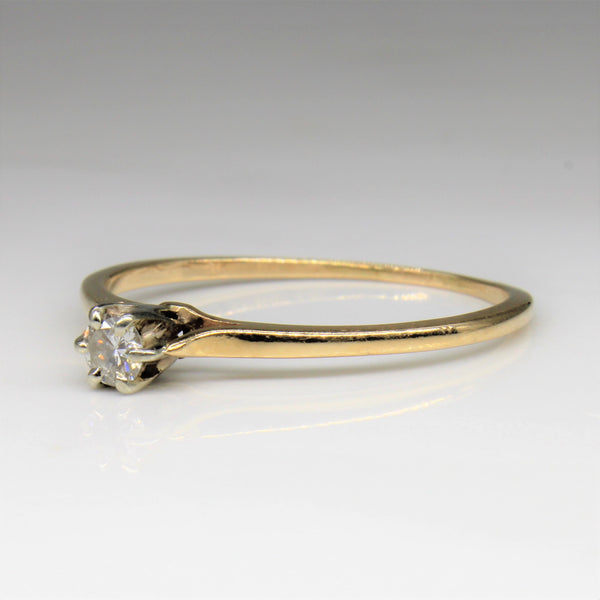 Petite Solitaire Diamond Ring | 0.13ct | SZ 10 |