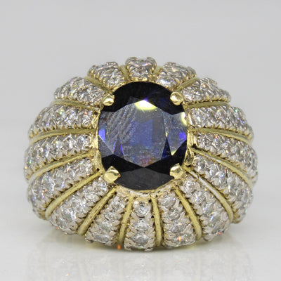Diamond & Sapphire Cocktail Ring | 3.20ctw, 2.50ct | SZ 5.75 |