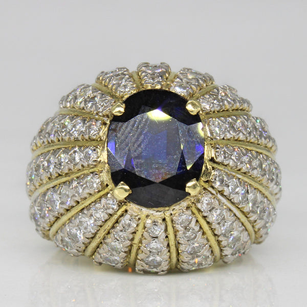 Diamond & Sapphire Cocktail Ring | 3.20ctw, 2.50ct | SZ 5.75 |