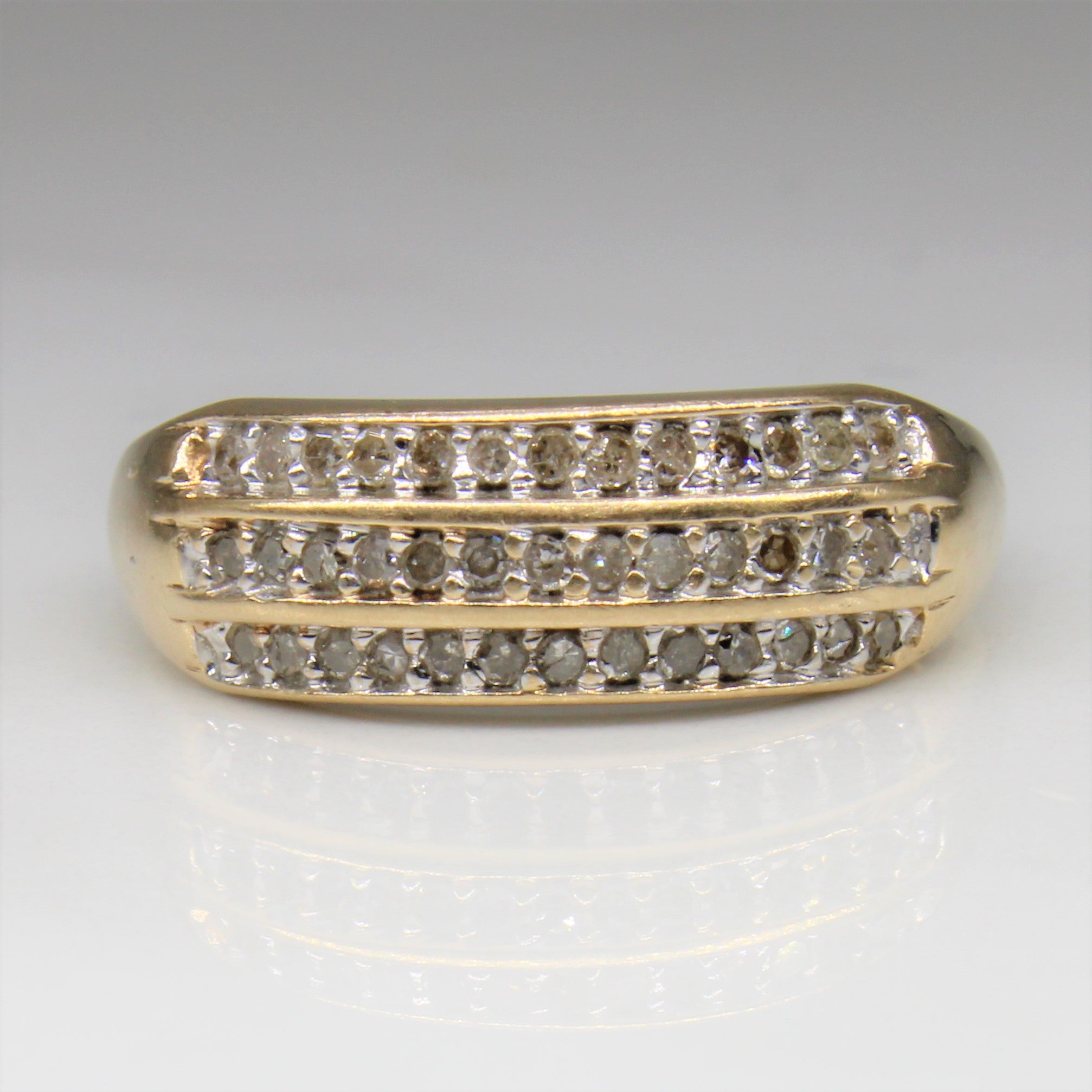 Triple Row Diamond Ring | 0.30ctw | SZ 6.75 |