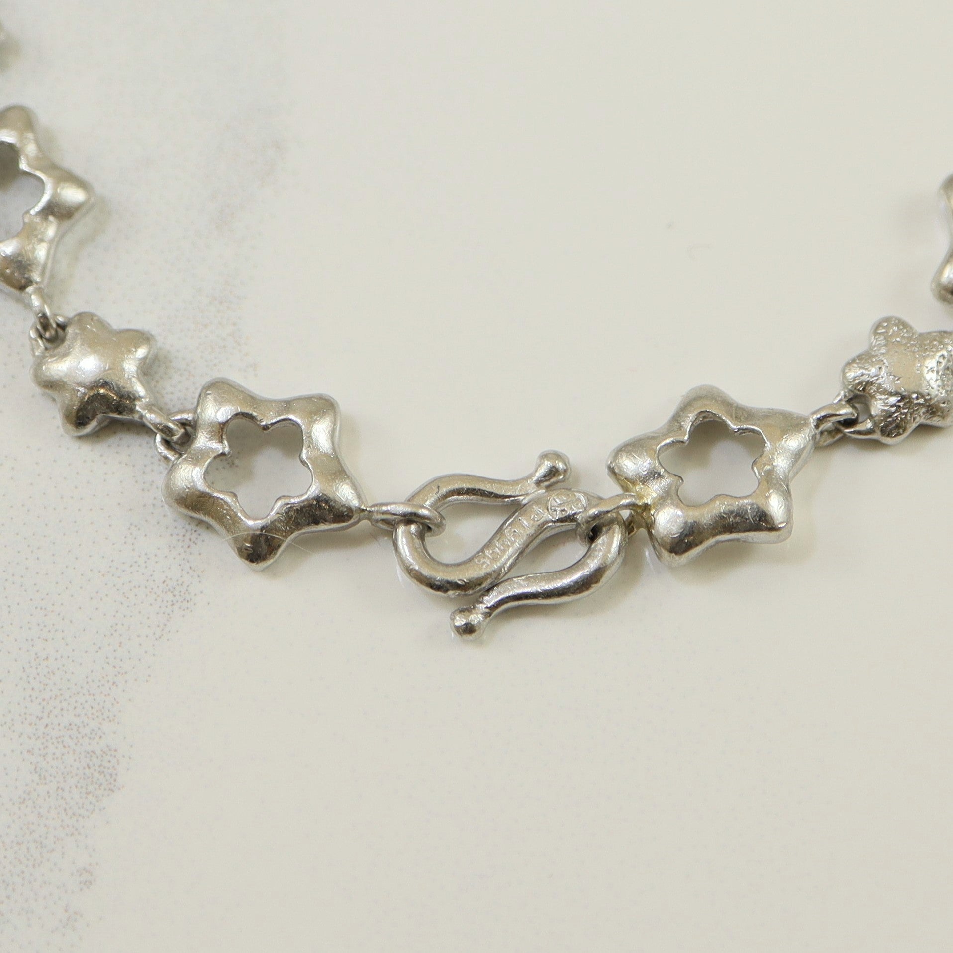 Bracelet à maillons étoile en platine | 7 pouces | 