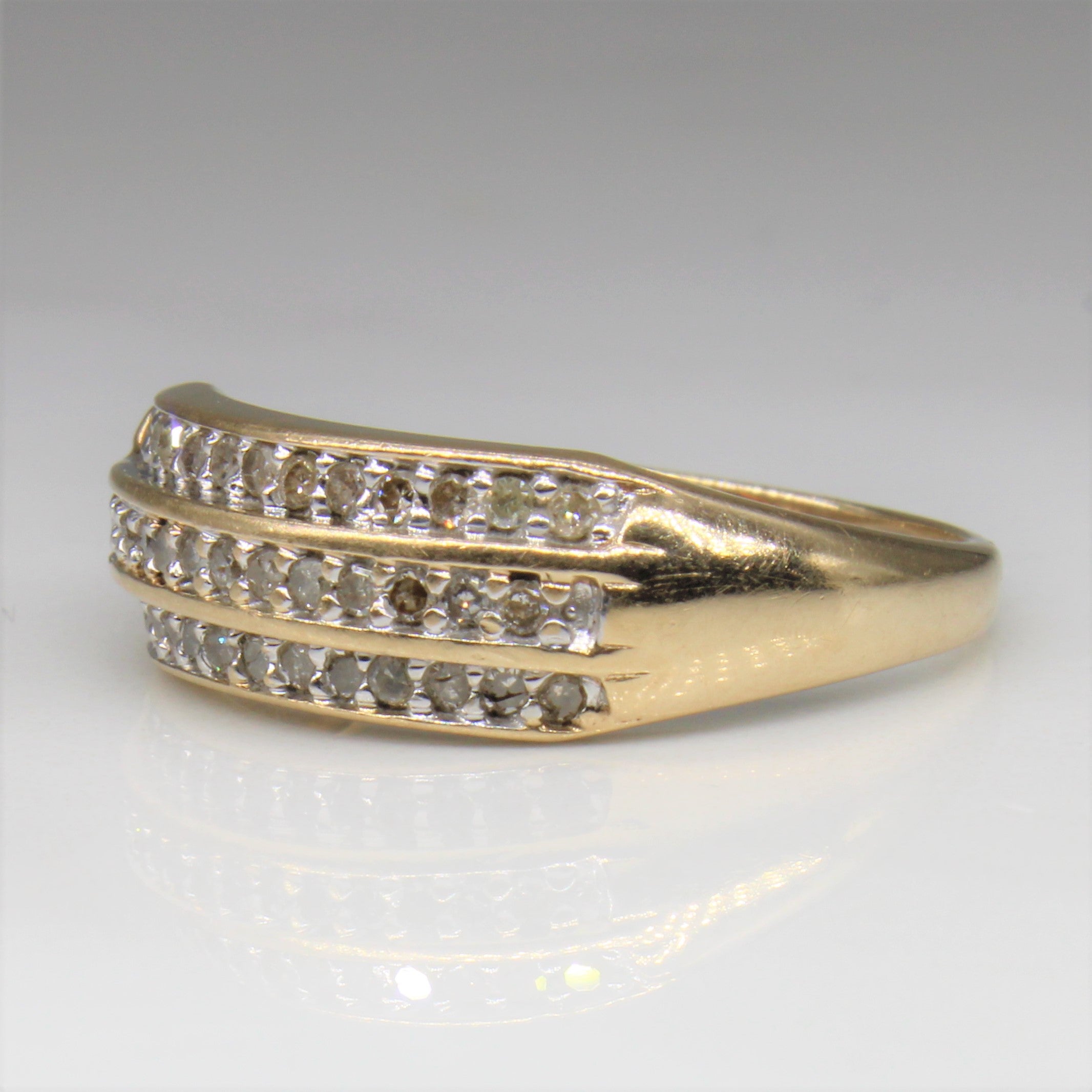 Triple Row Diamond Ring | 0.30ctw | SZ 6.75 |