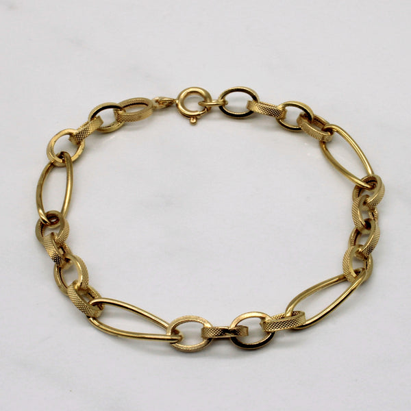 18k Yellow Gold Unique Link Bracelet | 8