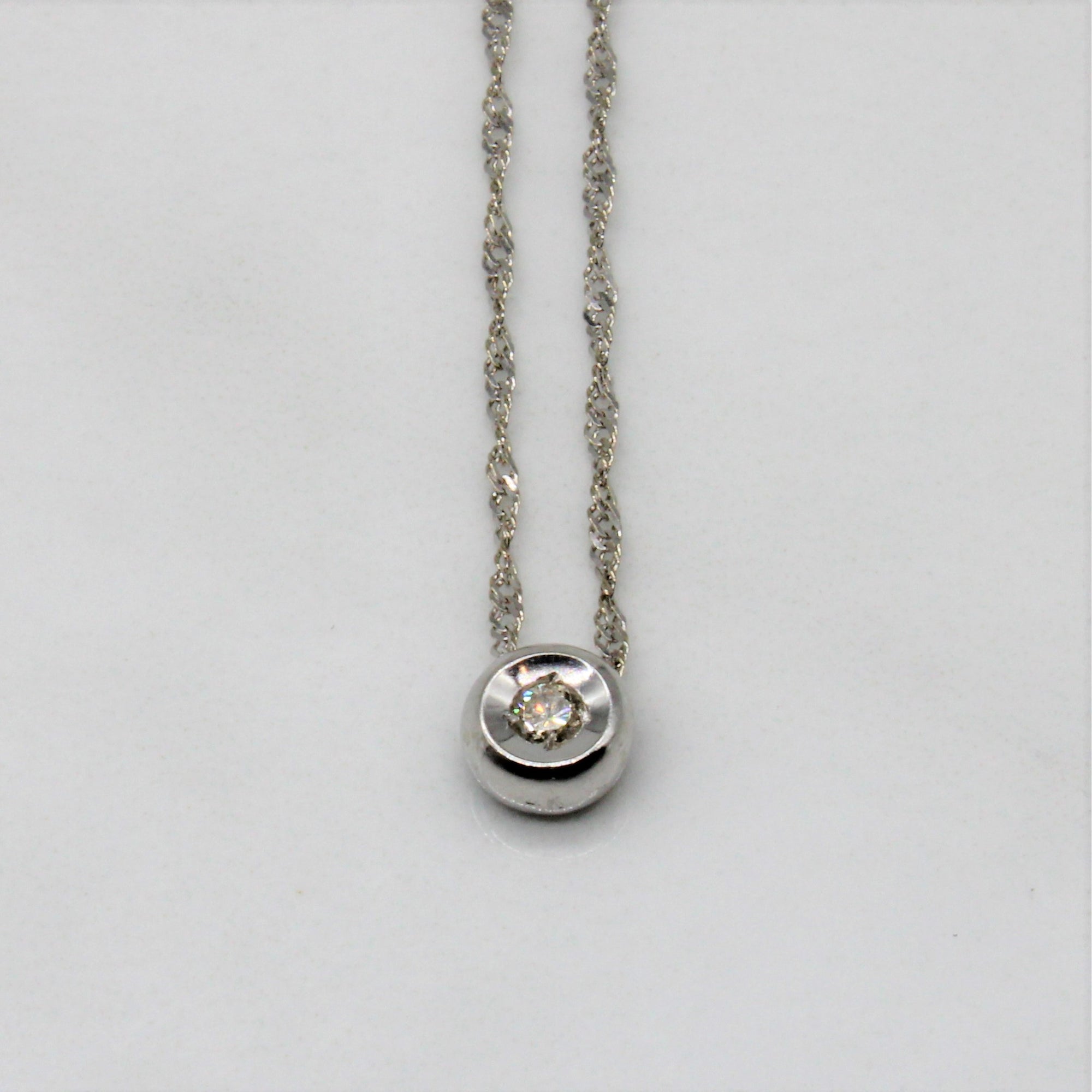 Diamond Bezel Necklace | 0.05ct | 17