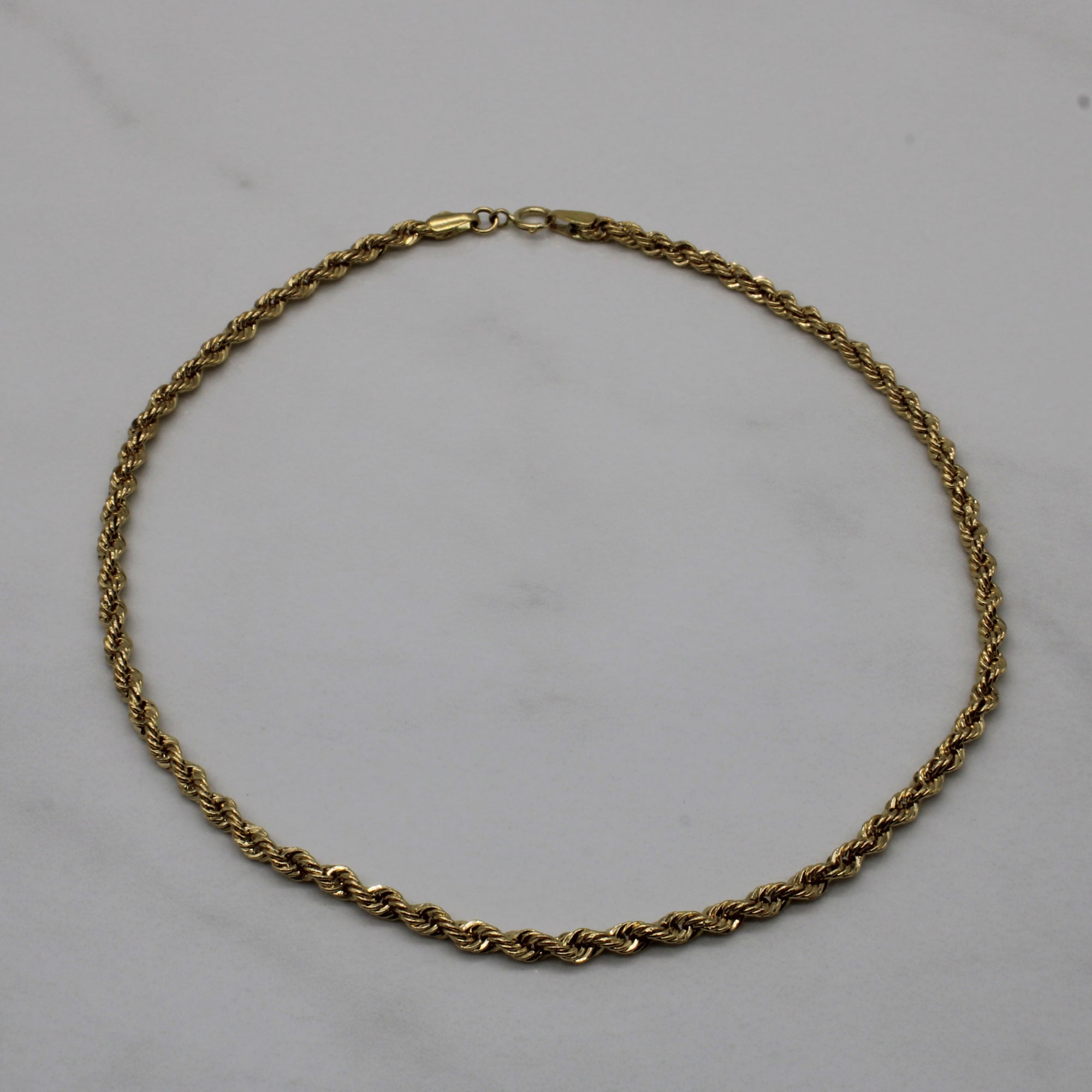 18k Yellow Gold Rope Chain Choker | 11