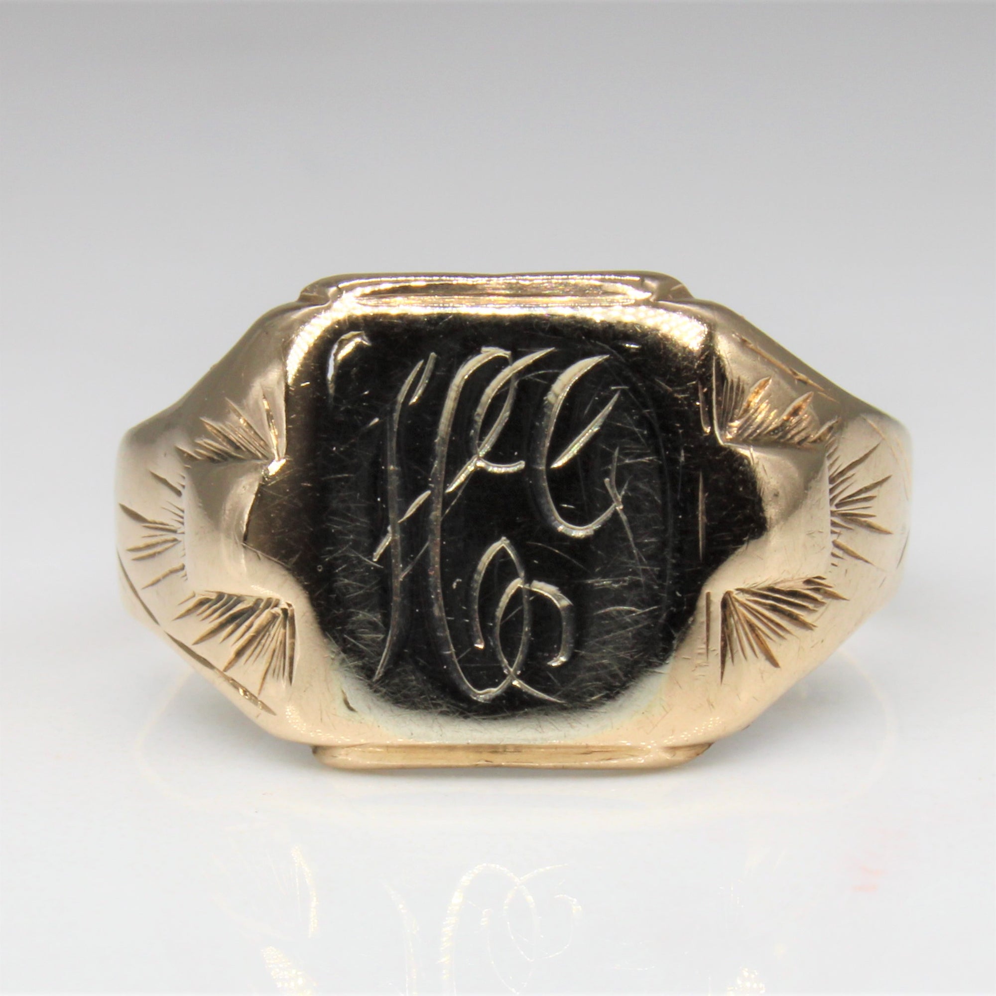 Engraved Initials 'HG' Signet ring | SZ 8.25 |