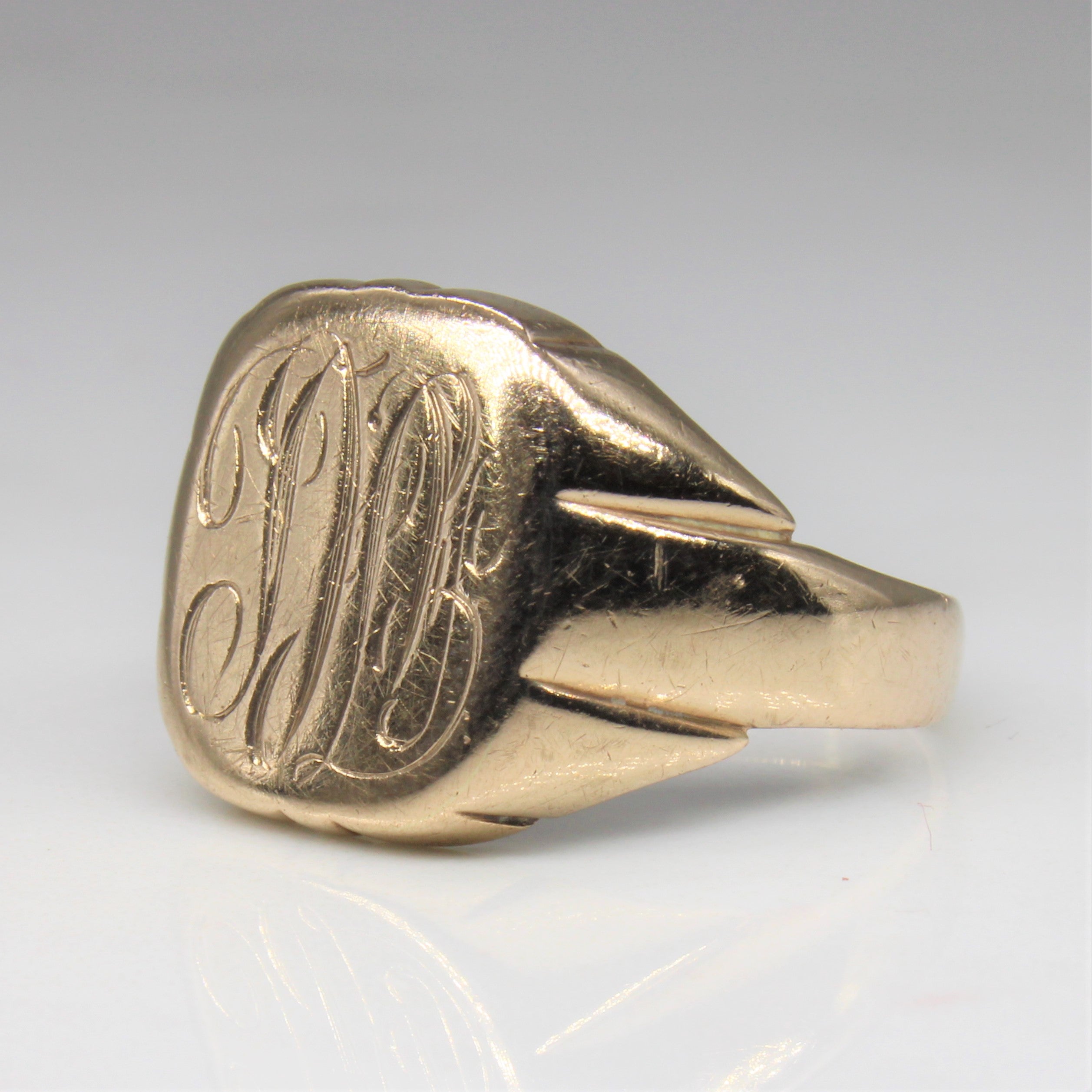 Engraved Initials 'TJB' Signet Ring | SZ 8 |